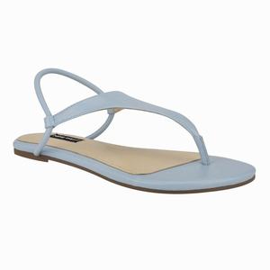 Nine West Braydin Stretch Flat Sandals - Light Blue - Ireland (UW7628459)